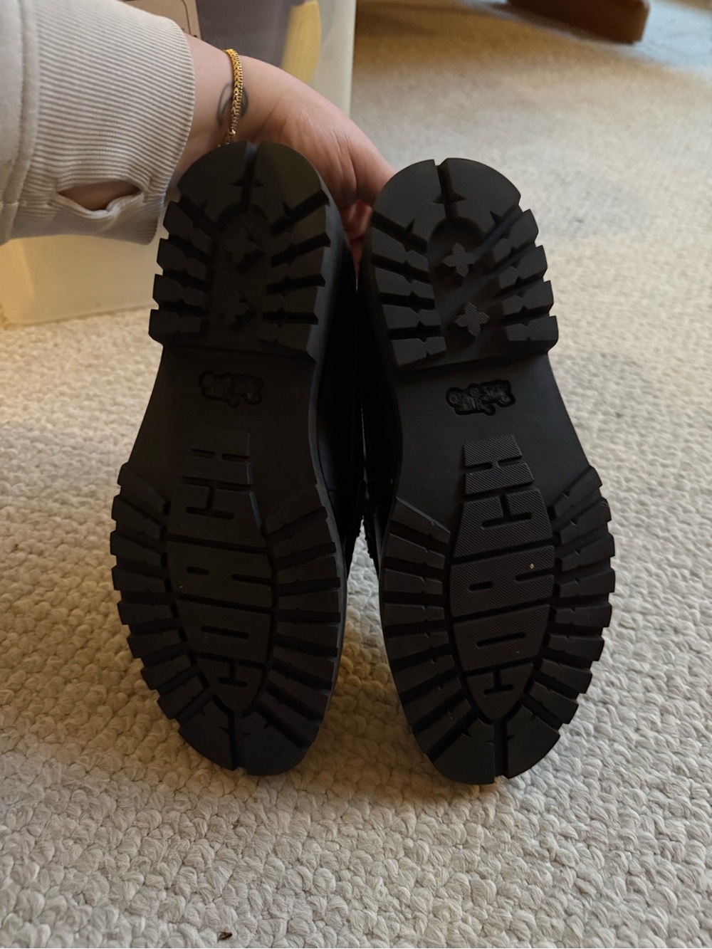 Coach Black Leather Men's Bit Loafers with Chain Trim - Picture 2 of 6